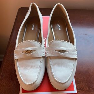 Coach Ivory Suede Loafers